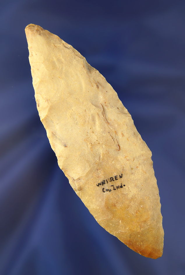 4 11/16" Millcreek Chert Blade found in Warren Co., Indiana that as well patinated.