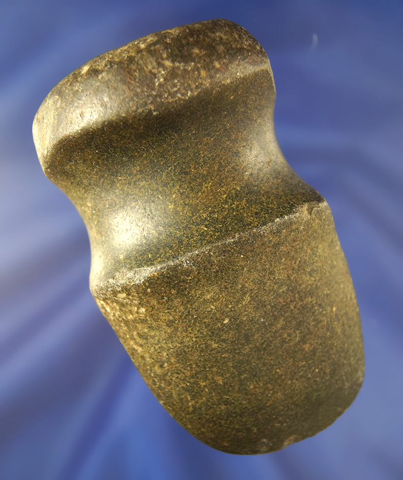 Well defined and highly polished 4 3/16" long full grooved Axe found in Ohio.