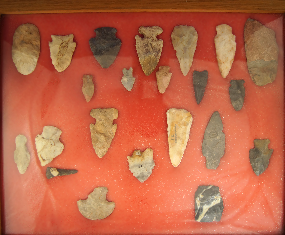Group of 22 Assorted Flint Artifacts found in Ohio, largest is 3 3/8".