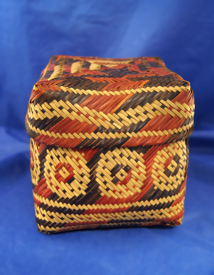 4 1/2" Wide by 4 3/4" Tall Choctow Lidded Basket.