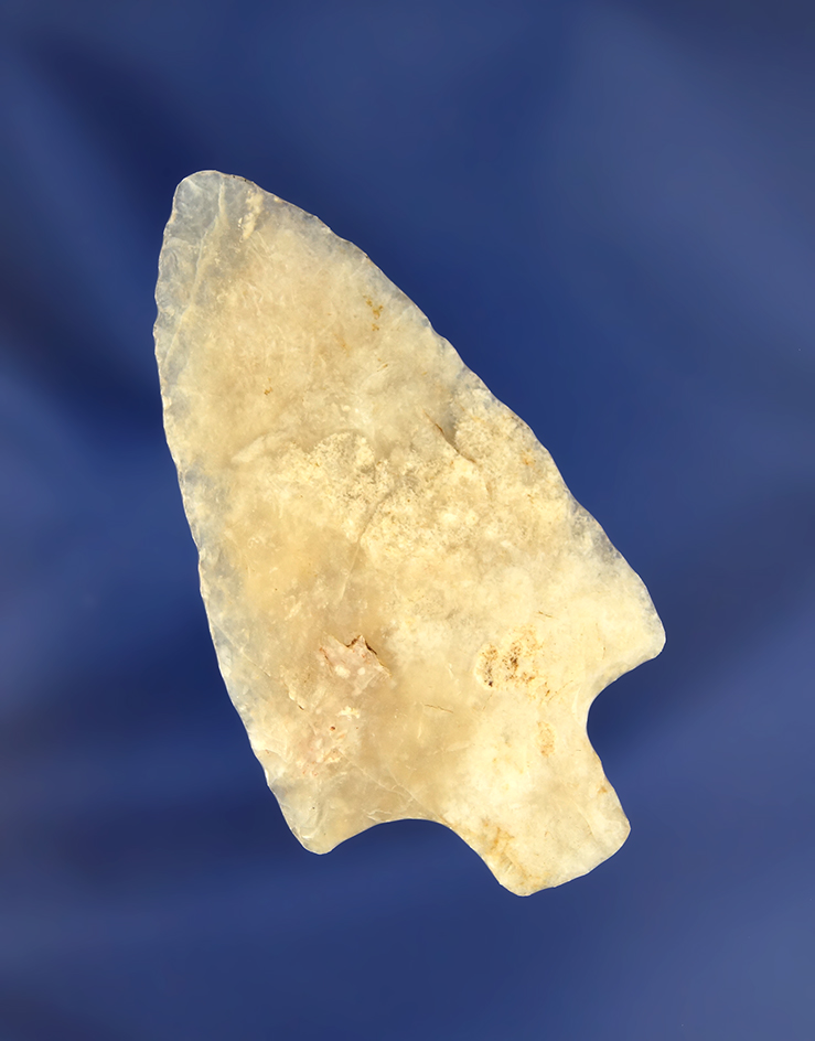 Thin and nicely patinated highly translucent 2 3/8" Arrowhead found in Hardee Co., Florida.