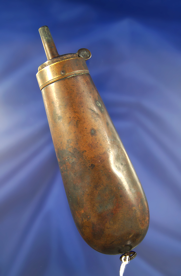 6 1/2" Brass Bag Flask with bottom ring in good condition.