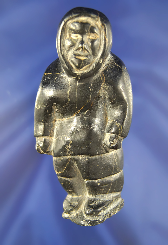 Nicely carved 4" Tall Eskimo Statue.