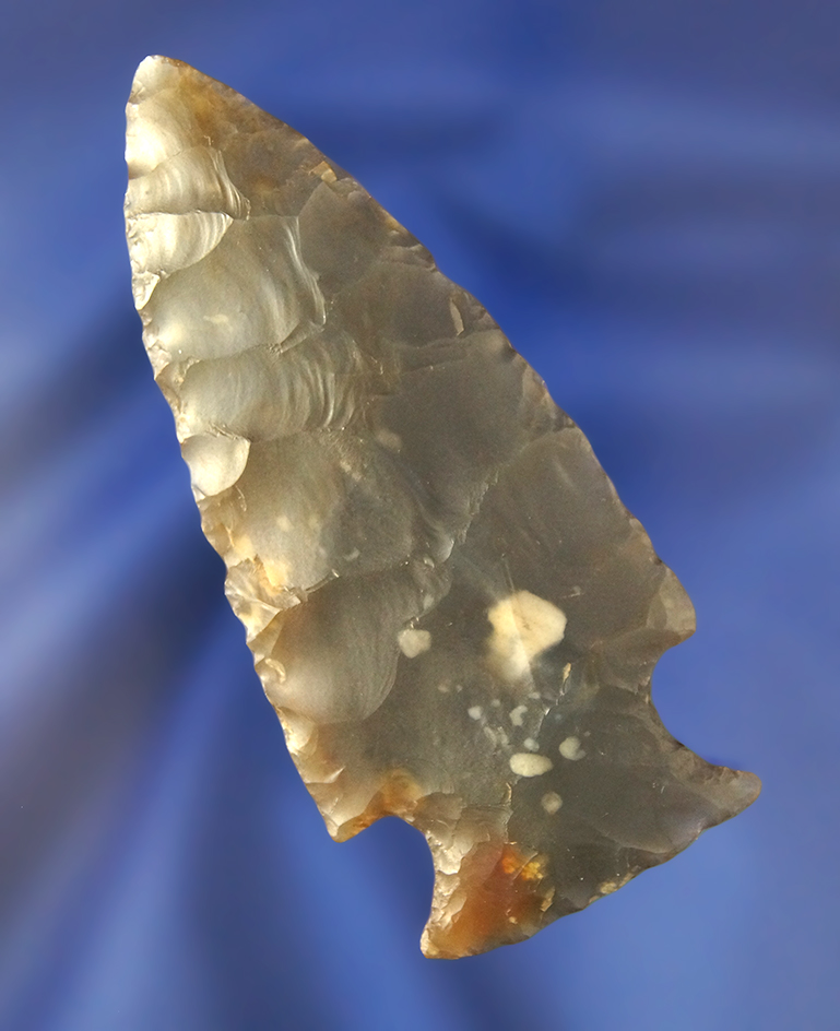 3" Hopewell made from Translucent Flint Ridge Flint found in Licking Co., Ohio.