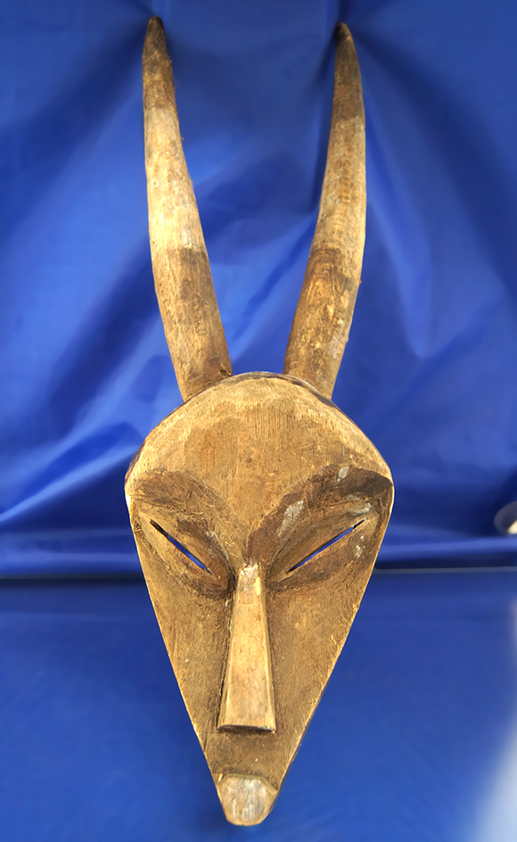 Vintage 18" Tall Handcarved Wooden Tribal Mask.