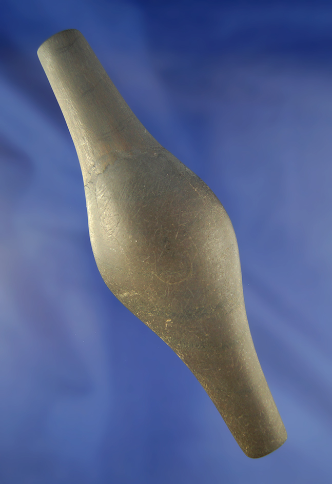 5 7/8" Adena undrilled Expanded Center Gorget with one third restoration found in Ohio.