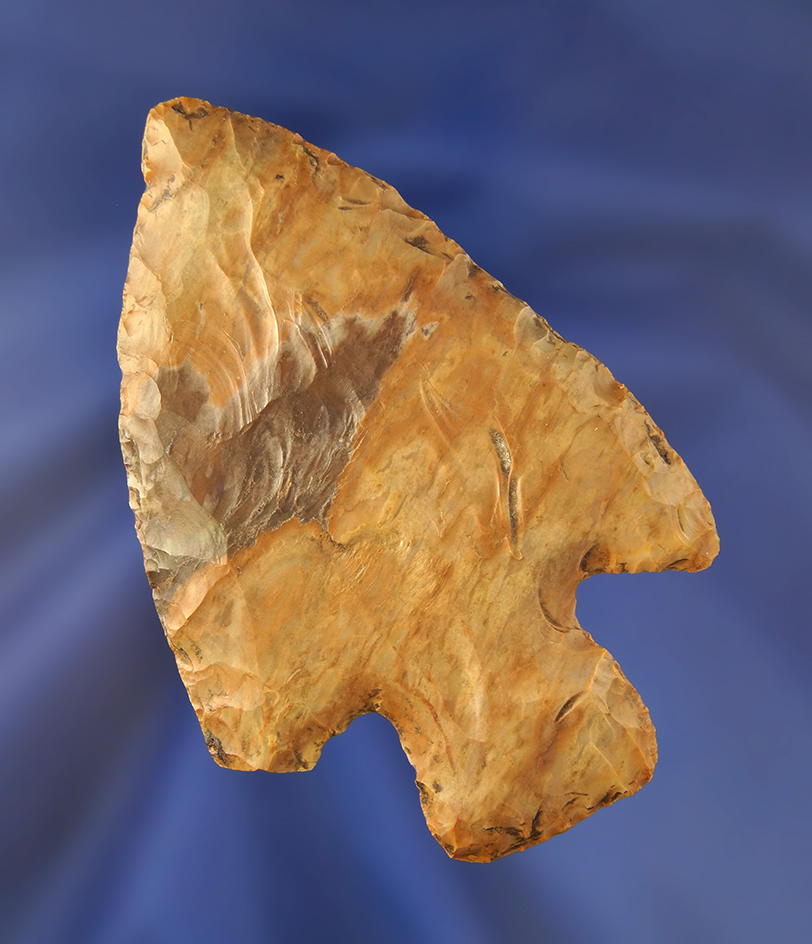 Large and nicely flaked 3 9/16" Flint Ridge Flint Hopewell Knife found in Darke Co., Ohio.