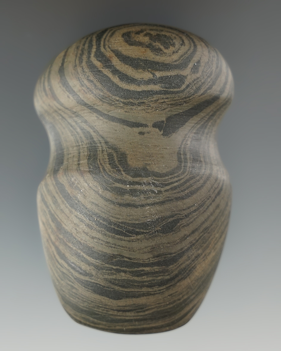 Nice! 2 3/4" Full Grooved Miniature Slate Axe found in Jackson Co., Michigan.