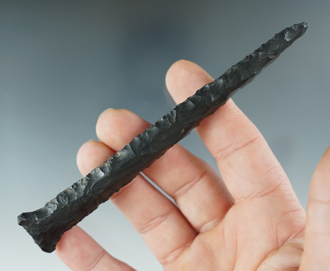 Exceptional! 4 7/8" Beautifully styled Drill found near Freedom, Pennsylvania, by Rhodes.