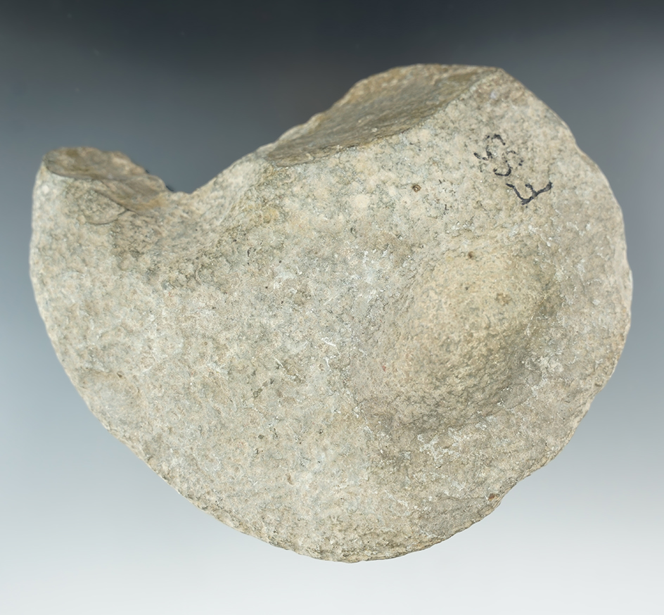 5 3/4" Slate Notched Ovate Bannerstone preform found in Ohio.