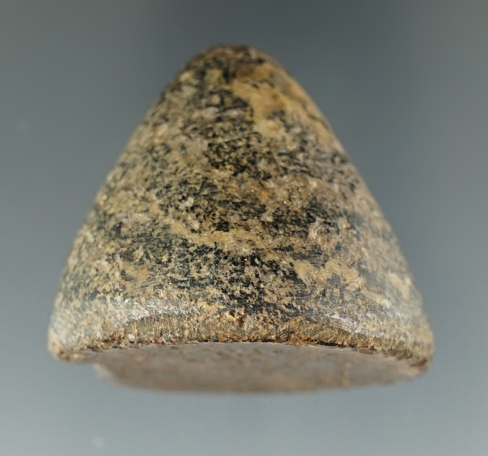 1 1/2" Hardstone Cone that is nicely polished with one small nick on base, found in Illinois.