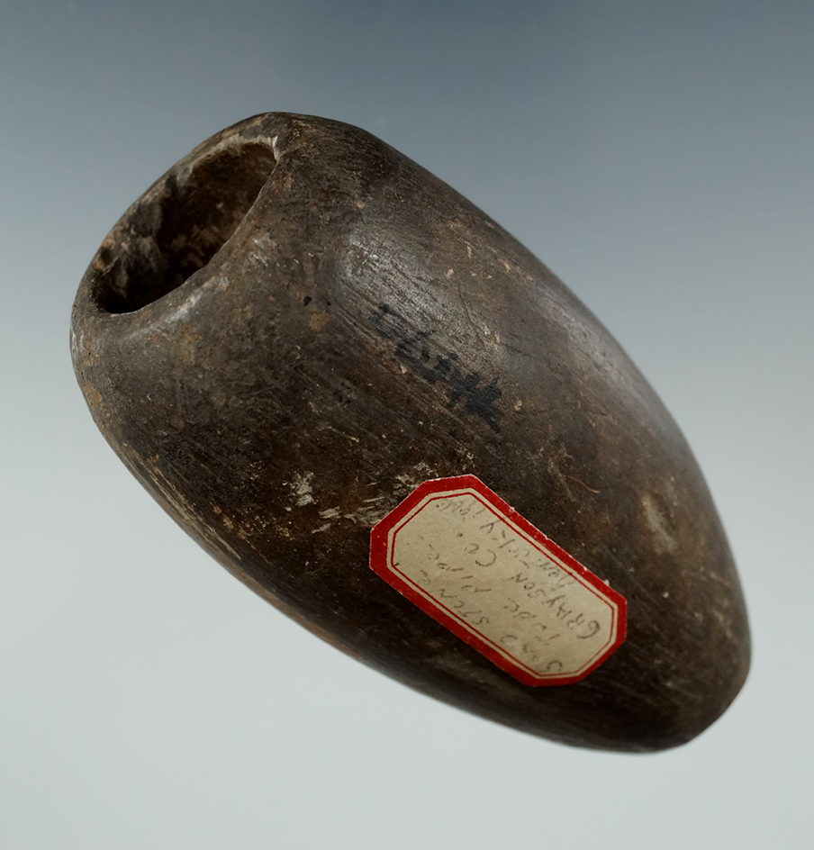 3 7/16" Stone Tubular Pipe found in Grayson Co., Kentucky in 1966.