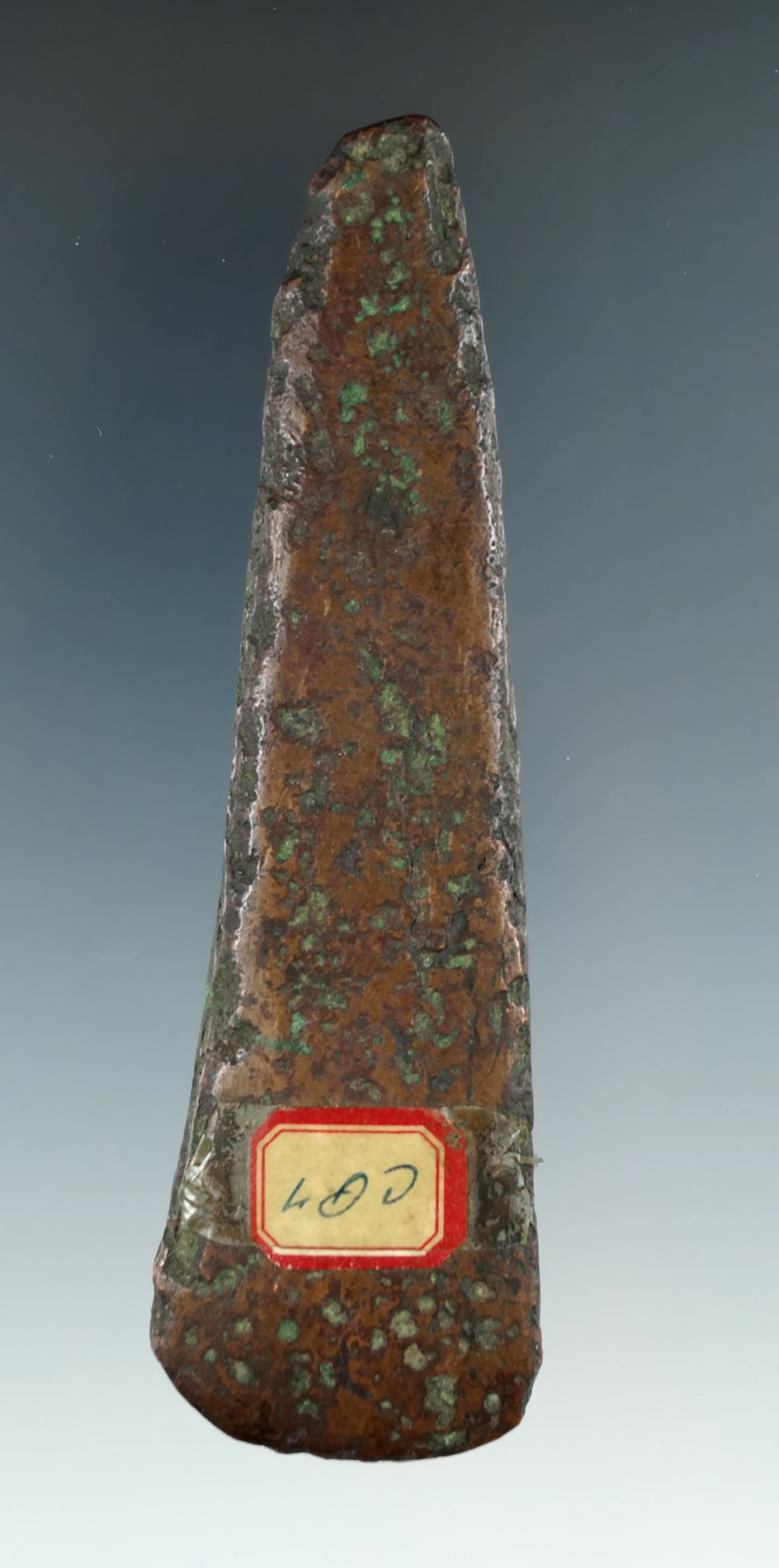 4 5/8" Ancient Copper Celt found in Michigan.