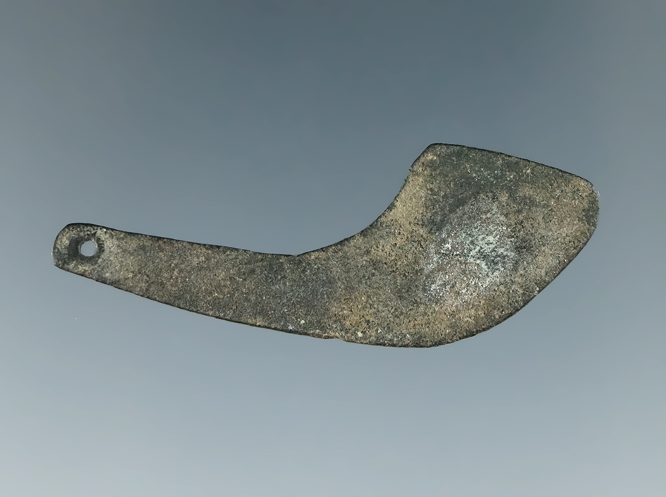 Unique 1 3/4" Metal Pipe Effigy Pendant from the 1700s found in New York. Ex. James Dressler.