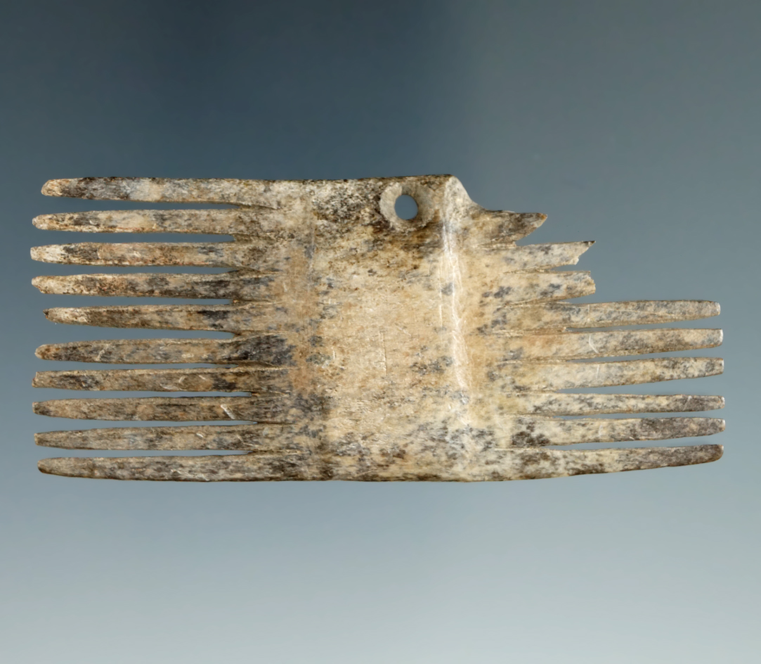 2 5/8" Prehistoric Seneca Bone Comb found in New York.