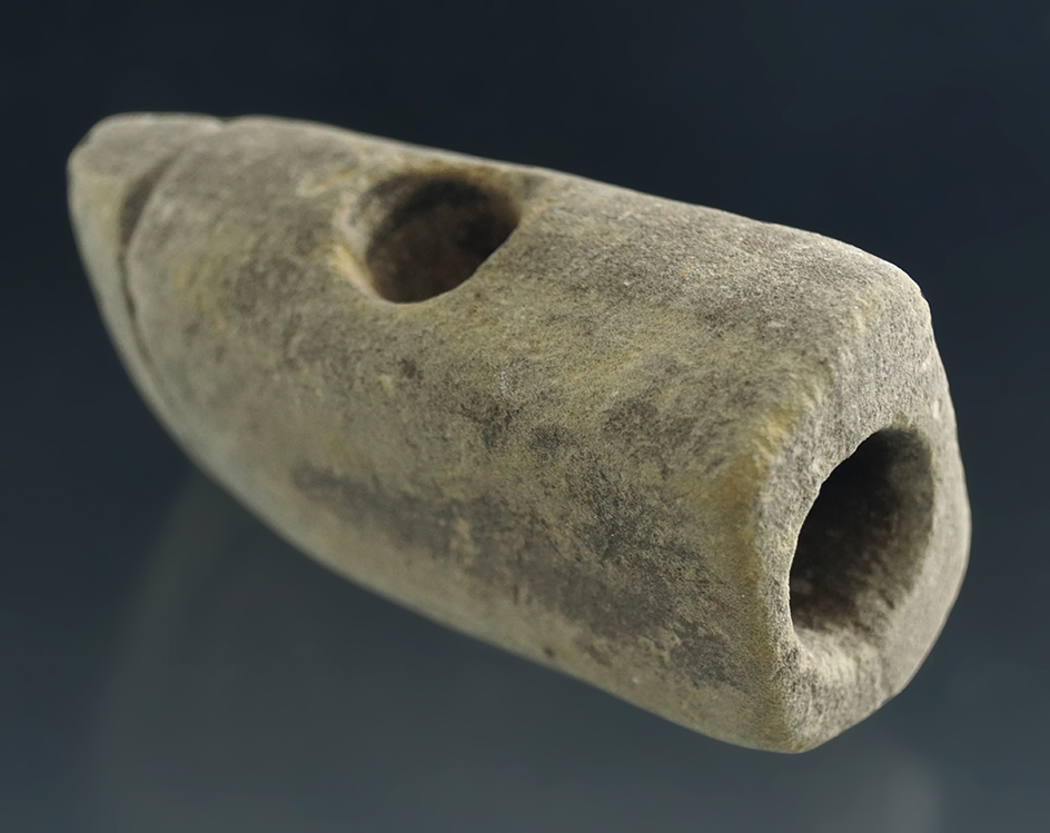 2 3/8" Ft. Ancient Pipe made from sandstone found in Ohio.