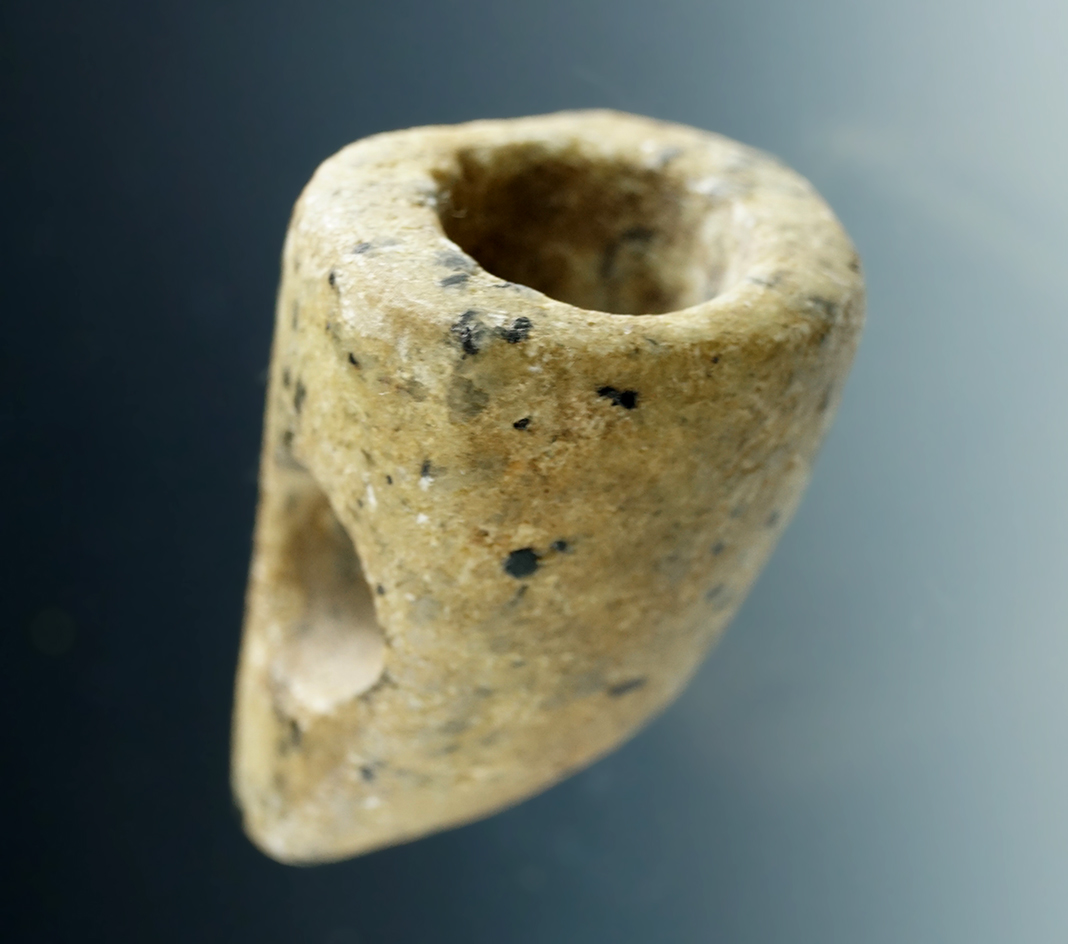 1 1/2" Ft. Ancient Pipe found in Ohio made from hardstone. Comes with a Davis G-9 COA.