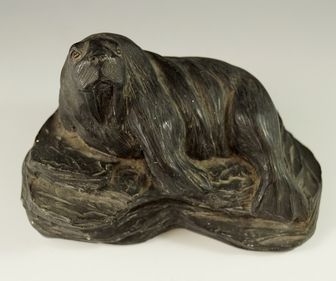 6" Wide Alaskan Stone Walrus Carving.
