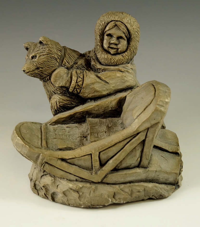 5 1/4" Wide highly detailed Alaskan Stone Carving.