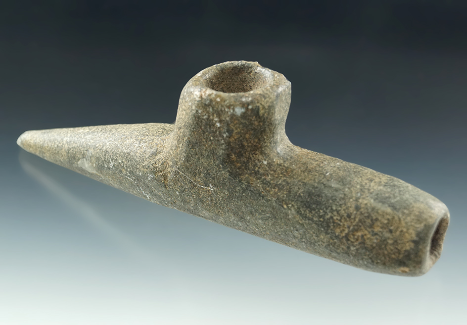 6 1/2" Prehistoric Steatite Pipe in nice condition.