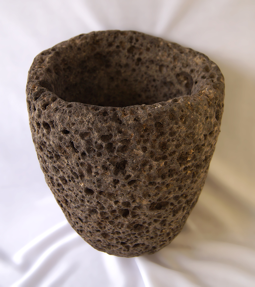 Big! 7 1/2" tall Lava stone Bowl in excellent condition  found in Oregon by T. Updike.