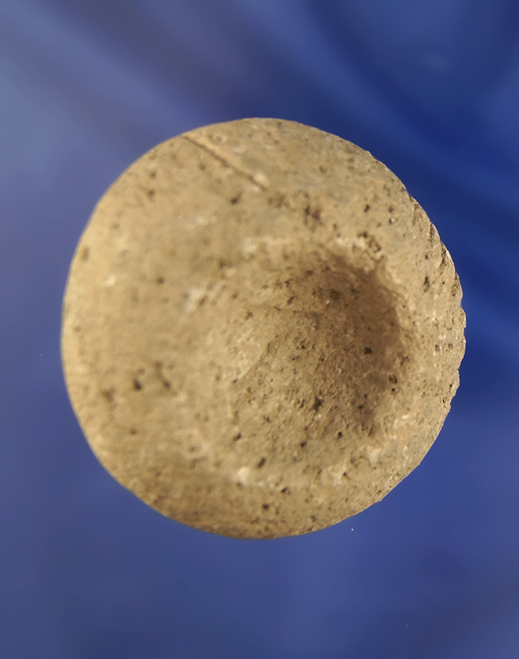 Miniature mortar, decorated with 9 lines found on the lower Columbia River by Lynn Woodcock.