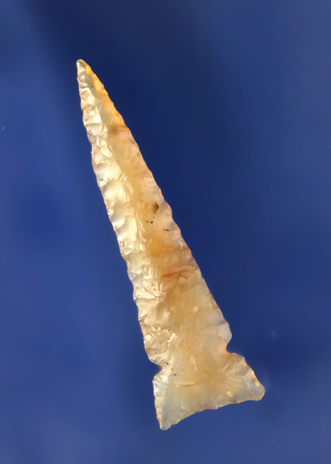 Desert Delta, thinly made of Agate, 1 1/2" L. Found in The Dalles area by Don Gillogly.