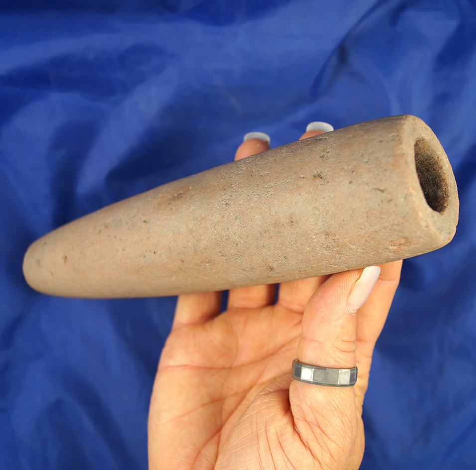 Sale Highlight! 7 3/8" Drilled Stone Pipe with a well polished exterior, found in Modoc Co., CA.