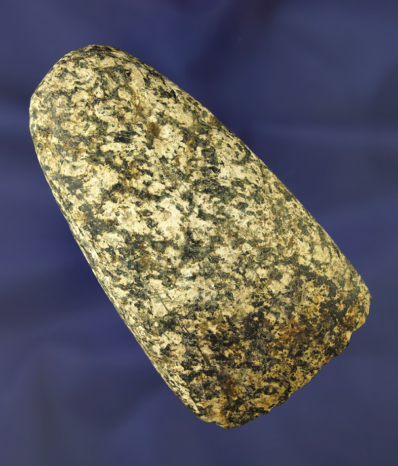 4" Celt found in Ohio made from speckled granite. Ex. Von Hilliard. Jerry Dickey COA.