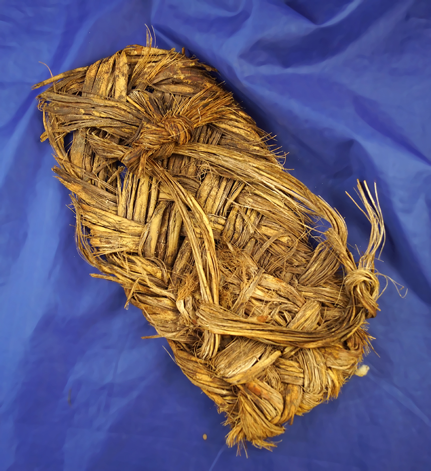 9 5/8" woven sandal in very nice condition found in the Desert Southwest.