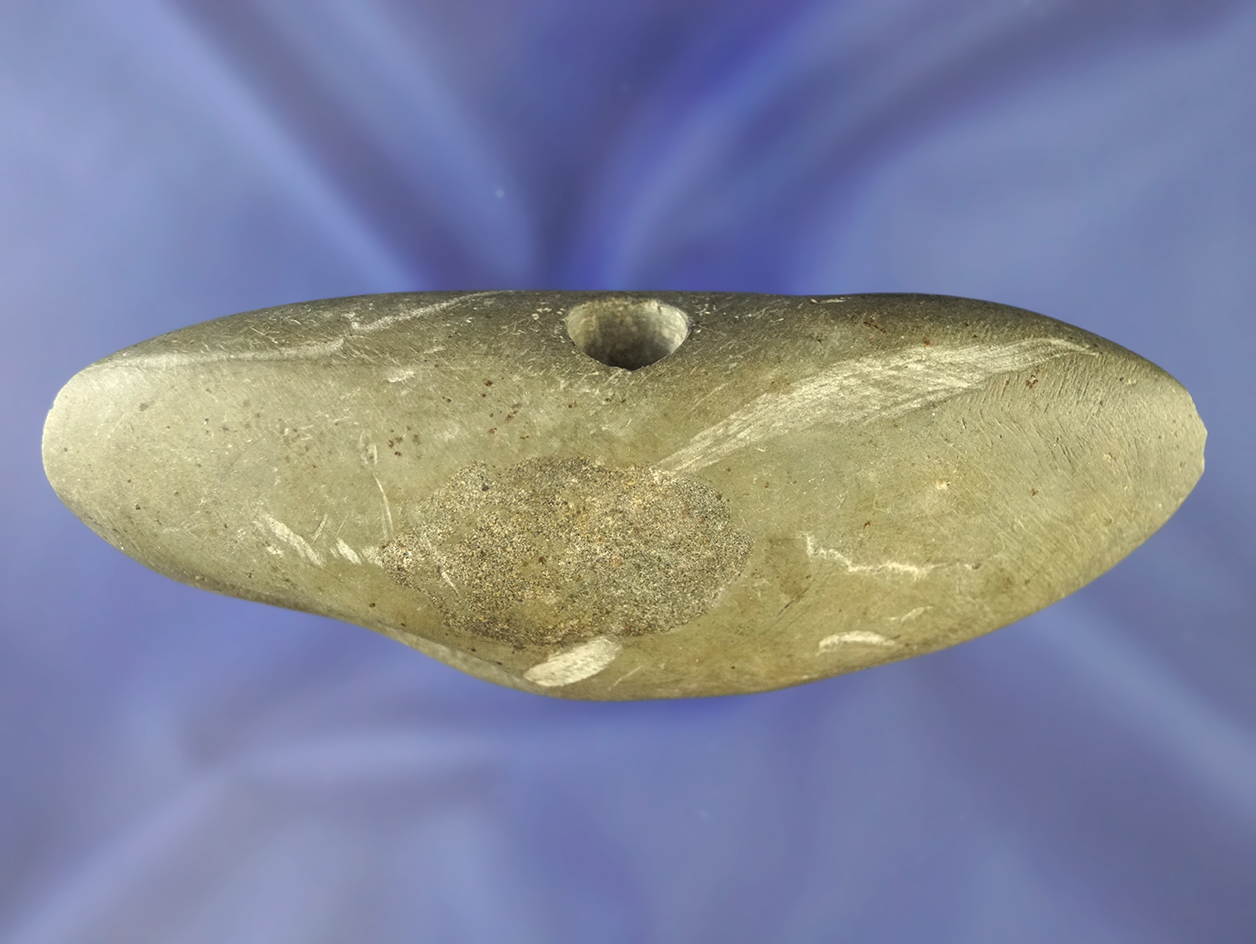 4 3/4" banded slate Winged Bannerstone found in Montgomery County Ohio.