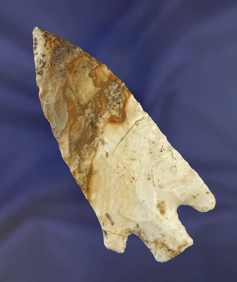 4 1/2" beautifully colored Etley - Lawrence Co., Illinois made from Avon chert. Dickey COA.