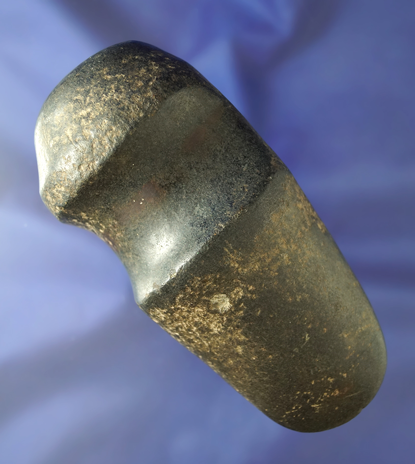 Nice! Exceptional style, polish and patina on this 5" long 3/4 grooved Axe found in Ohio.