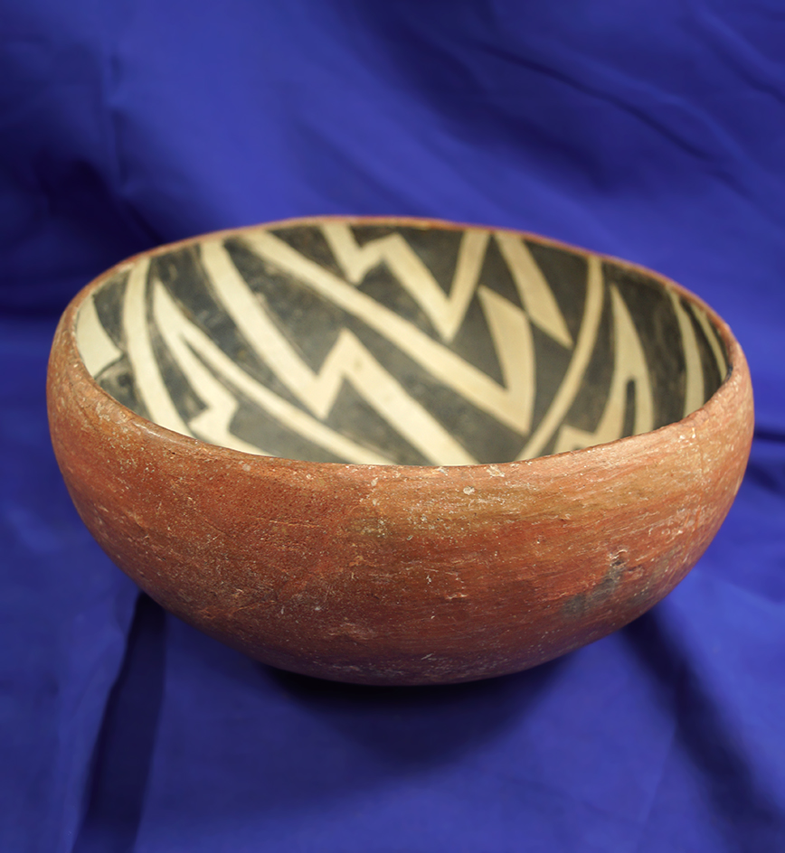 8 3/8" wide Pinto Polychrome from the southwestern U.S. with a nicely painted interior.