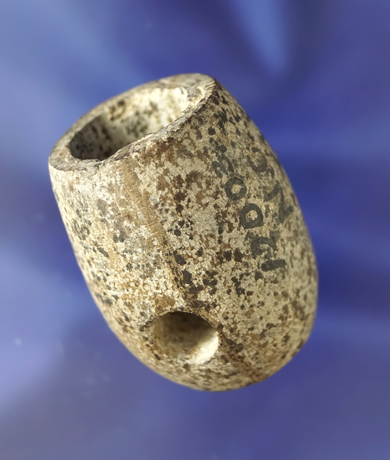 1 3/4" Fort Ancient Hardstone Pipe found in Hamilton Co., Ohio in very nice condition.