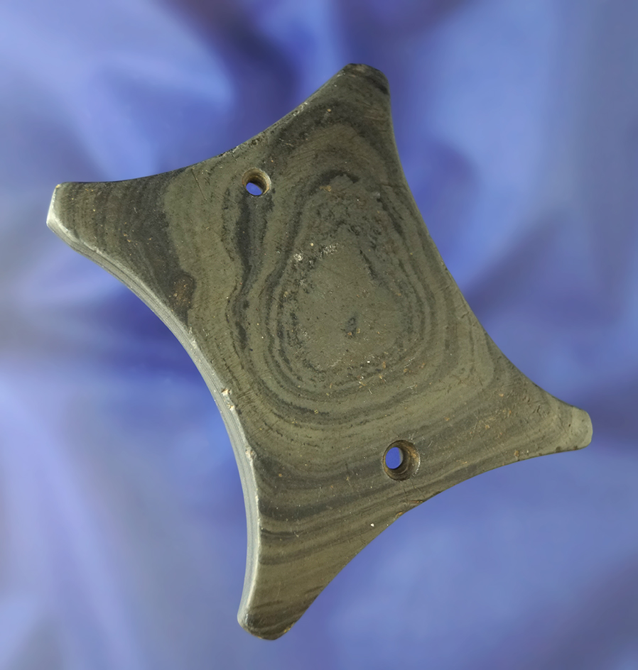 Rare! Very hard to find authentic 2 7/8" long Adena Reel Gorget  found in Wood Co., Ohio.