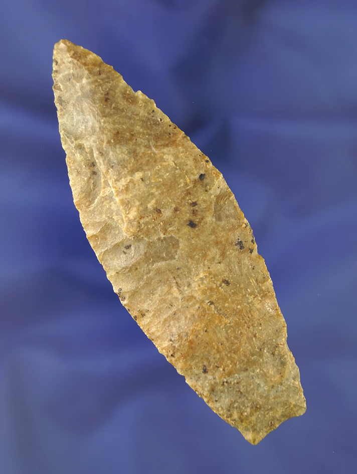 Beautifully made 4 1/8" Angostura found in Schulyer Co., Illinois. Davis G-10 and Berner COAs.