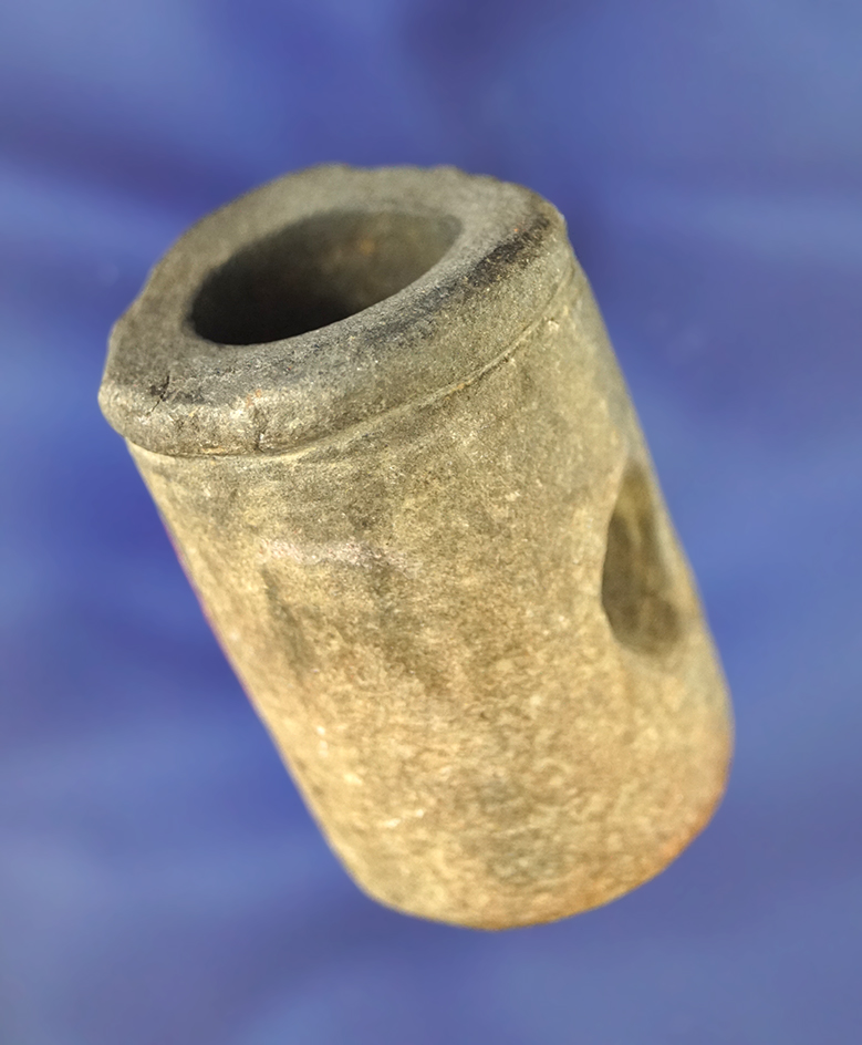 Fox Field! Excellent age on this 2" tall well used stone Pipe- Fox Field site in Mason Co., Ky.