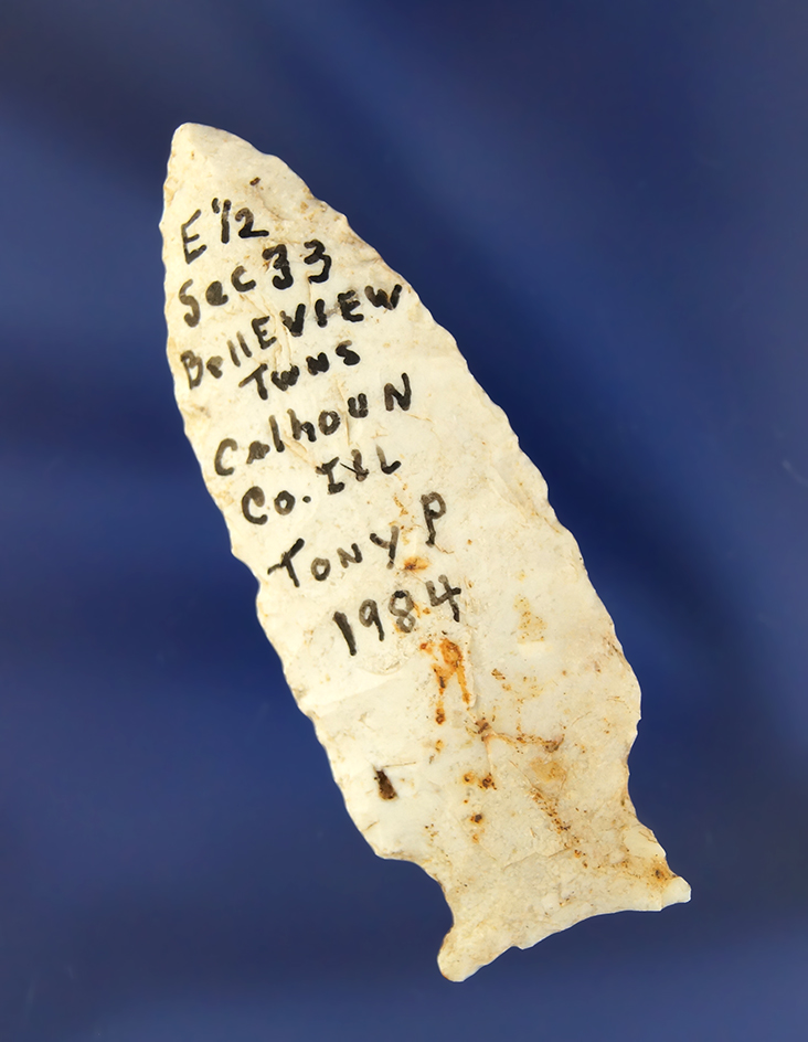 2 5/8" Sidenotch found by Tony Podkanowicz in 1984 in Calhoun County Illinois.