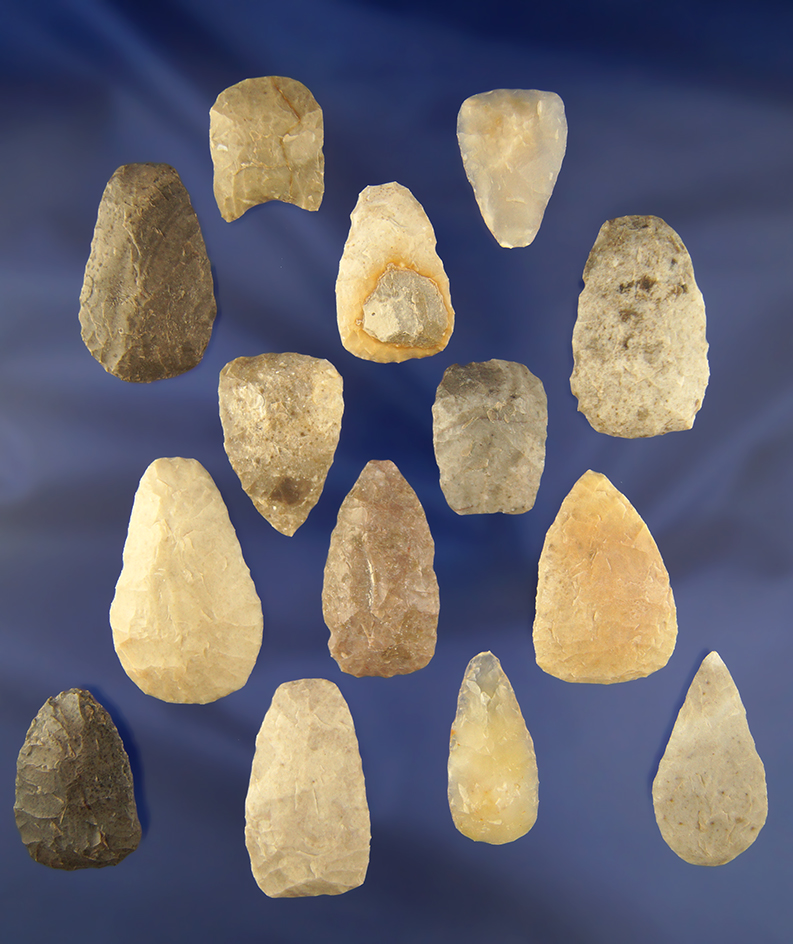 Set of 14 Scrapers from the Southwest Texas collection of Kaye Don Bruce. Bennett COA.