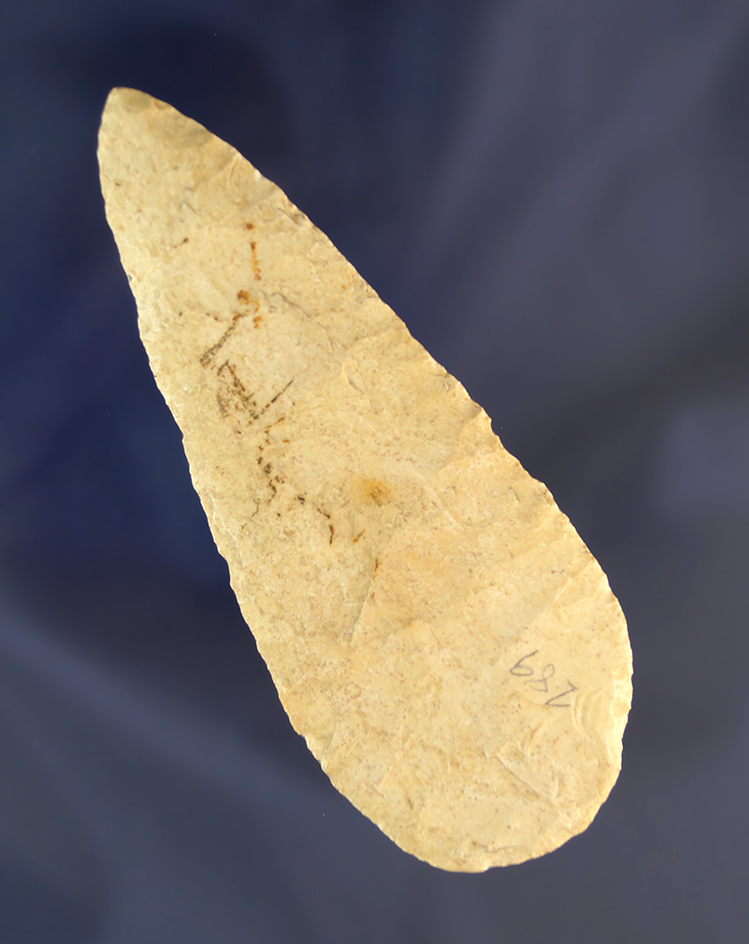 Thin and very well flaked 4 3/16" Cobbs Knife found in Illinois.