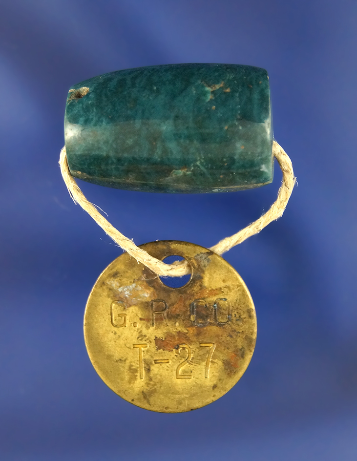 Highly Polished 1 1/8" PreColumbian Jade Bead found in Costa Rica.