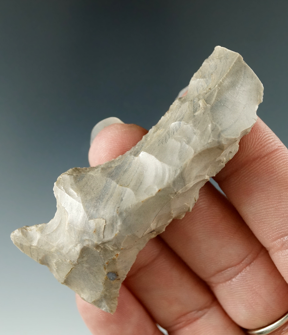 2 1/2" Hafted Shaft Scraper found in Delaware Co., Ohio.