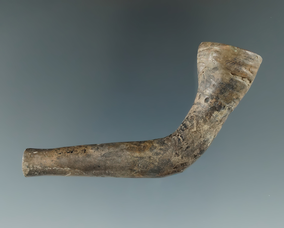 2 3/4" Iroquois clay ring bowl pipe found on the Drake farm, Naples New York.