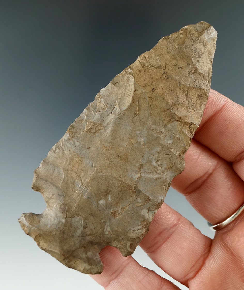 3 3/8" Hopewell made from Onondaga Flint found in New York.