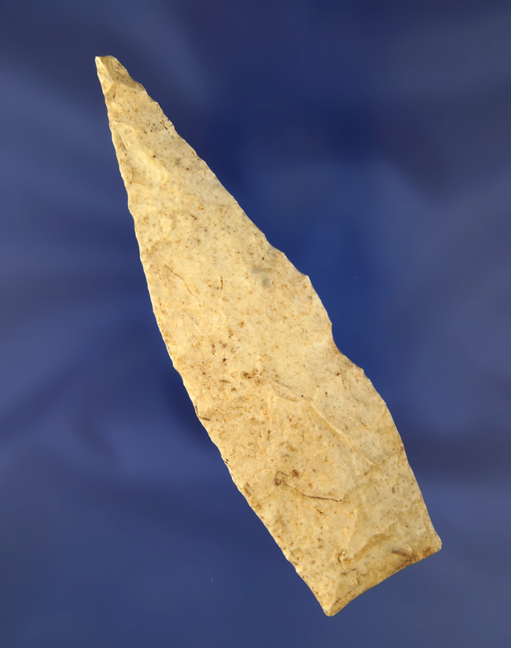 4 3/8" Sedalia made from Burlington Flint. Found in St. Louis Co.,  Missouri. Rogers COA.
