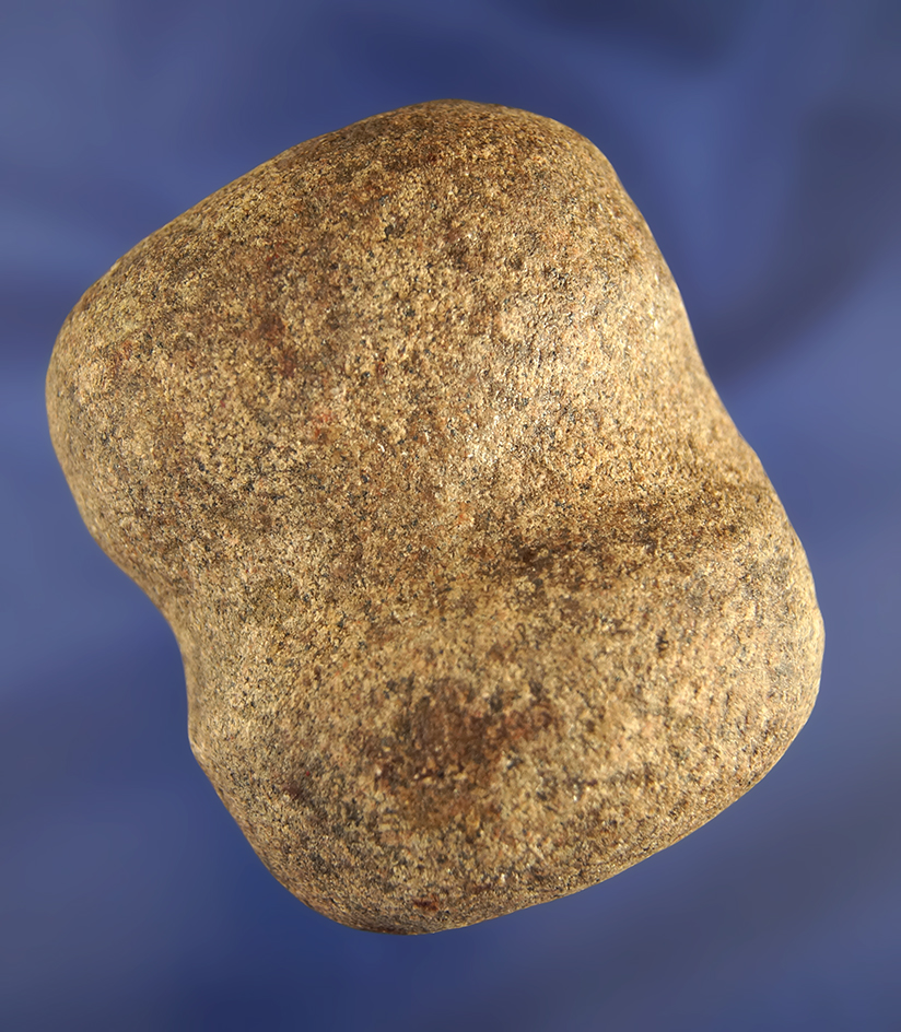 3" 3/4 Grooved Hardstone Hammerstone found in Licking Co., Ohio.