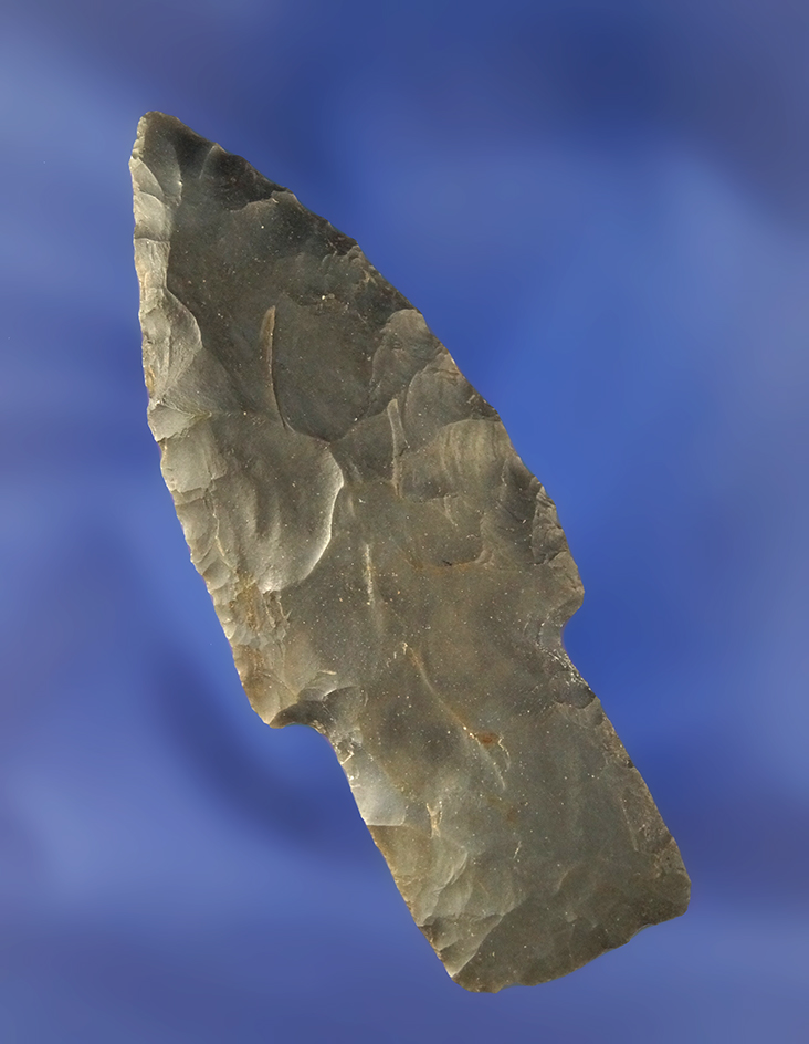 2 15/16" Hornstone Long Stem Adena found in Hillgrove, Ohio.