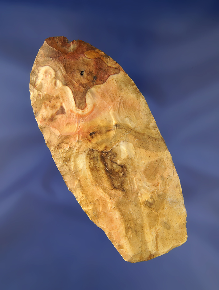 5 3/8" Plano Knife made from Heat Treated Burlington. Found in Saline Co., Illinois.