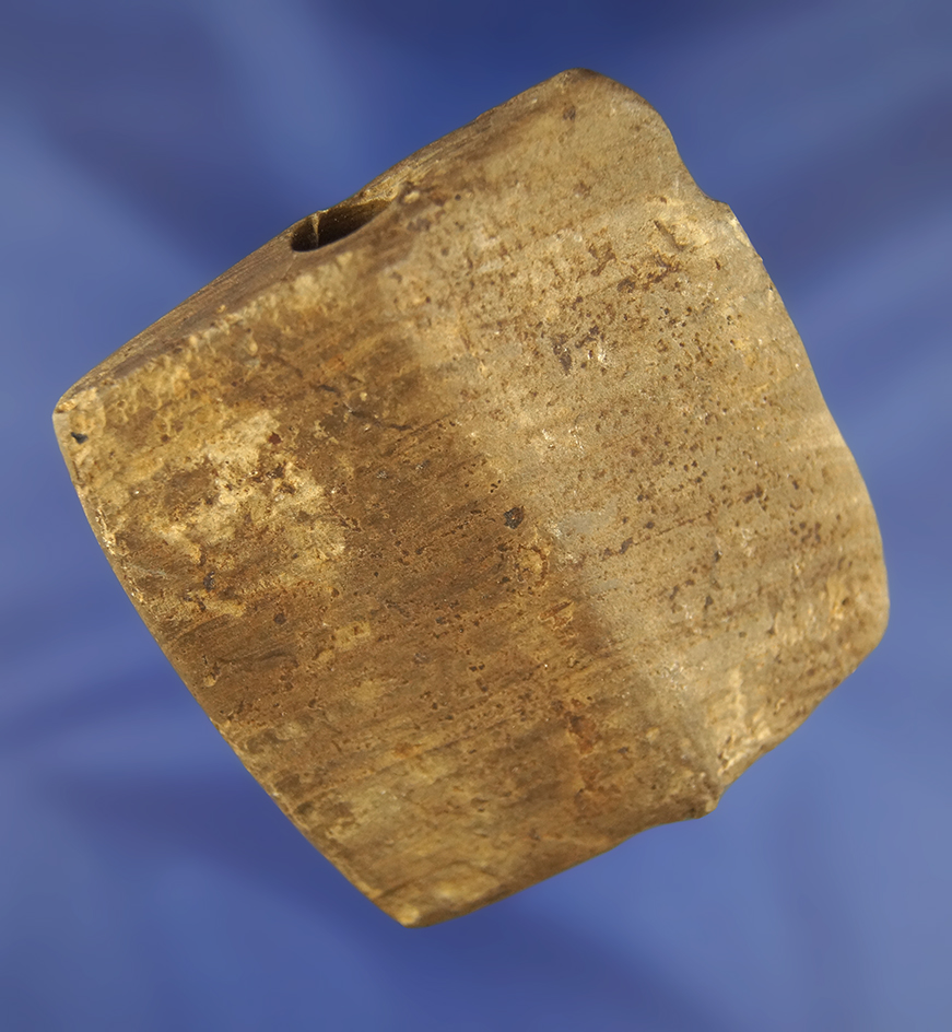 Excellent age and patina on this 2 3/4" Banded Slate Saddleback Bannerstone, Indiana.